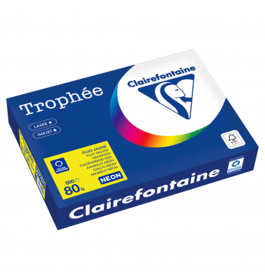 Kopierpapier Trophee 2977PC neongelb A4 80g