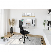 Wandschreibtisch, 65cm (H), rechteckig, weiß / weiß