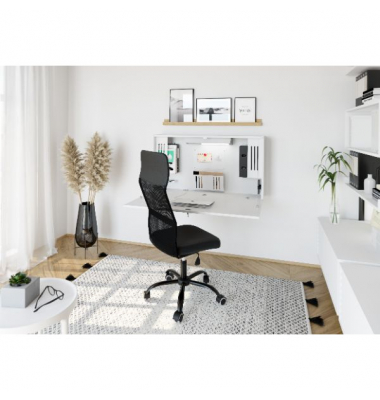 Wandschreibtisch, 65cm (H), rechteckig, weiß / weiß