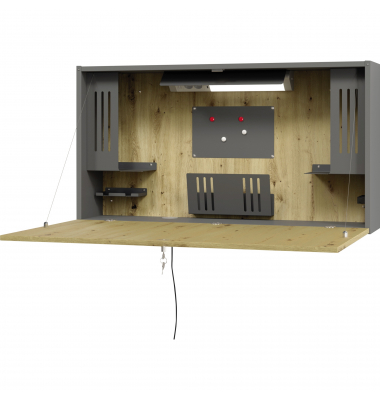 Wandschreibtisch VWO12/G/R, 65cm (H), 120x65cm (BxT), rechteckig, asteiche