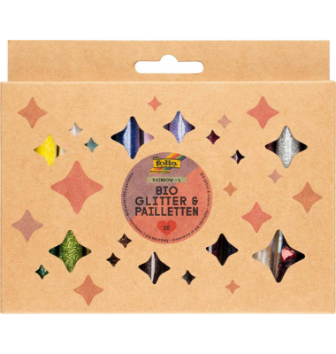 Bio Glitter & Pailletten-Set Rainbow L Glitzer farbsortiert
