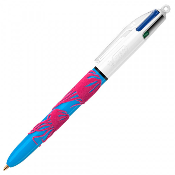 3086123542532 - BIC 4-Farben-Kugelschreiber Velours mehrfarbig Schreibfarbe blau schwarz grün rot 1 St 3086123542532 - BIC 4-Farben-Kugelschreiber Velours mehrfarbig Schreibfarbe blau schwarz grün rot 1 St