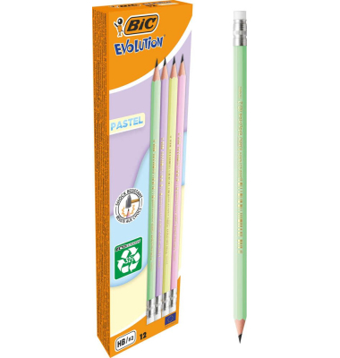 Bleistift-Set EVOLUTION PASTEL, 518306, je3x  rosa, lila, grün, gelb, k.A., HB