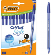 Kugelschreiber Cristal Soft transparent Schreibfarbe blau