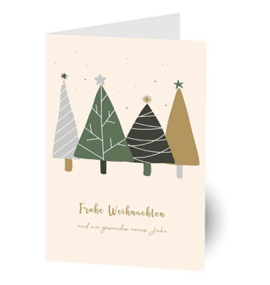 Weihnachtskarte Bäume DIN B6