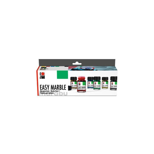 4007751189561 - Marmorierfarbe 13050 000 00087 Starterset 6x15ml Anleitung 4007751189561 90 Milliliter