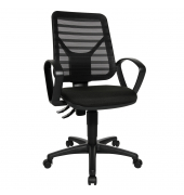 B&uuml;rodrehstuhl Artwork 15, schwarz / schwarz, mit Armlehnen, bis 110kg, ohne Kopfst&uuml;tze