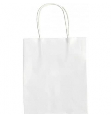 Tragetasche S 21200, au&szlig;en 12x15x5,5cm, Kraftpapier, wei&szlig;, uni, ohne