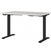 Sitz-Steh-Schreibtisch JET, elektrisch höhenverstellbar, 72-120cm (H), 120x80cm (BxT), rechteckig, lichtgrau / schwarz