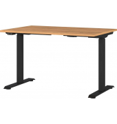 Sitz-Steh-Schreibtisch JET, elektrisch höhenverstellbar, 72-120cm (H), 120x80cm (BxT), rechteckig, grandson-eiche / schwarz