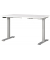 Sitz-Steh-Schreibtisch JET, elektrisch höhenverstellbar, 72-120cm (H), 120x80cm (BxT), rechteckig, weiß / silber