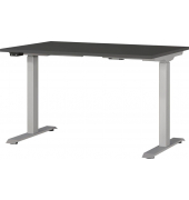 Sitz-Steh-Schreibtisch JET, elektrisch höhenverstellbar, 72-120cm (H), 120x80cm (BxT), rechteckig, graphit / silber