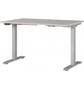 Sitz-Steh-Schreibtisch JET, elektrisch höhenverstellbar, 72-120cm (H), 120x80cm (BxT), rechteckig, kaschmir / silber