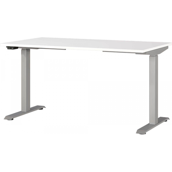 4005949791091 - Sitz-Steh-Schreibtisch JET 7905-639 elektrisch höhenverstellbar 140x80cm (BxT) rechteckig weiß Silber 4005949791091 GERMA 4005949791091 - Sitz-Steh-Schreibtisch JET 7905-639 elektrisch höhenverstellbar 140x80cm (BxT) rechteckig weiß Silber 4005949791091 GERMA