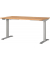 Sitz-Steh-Schreibtisch JET, elektrisch höhenverstellbar, 72-120cm (H), 140x80cm (BxT), rechteckig, navarra-eiche / silber