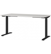 Sitz-Steh-Schreibtisch JET, elektrisch höhenverstellbar, 72-120cm (H), 160x80cm (BxT), rechteckig, lichtgrau / schwarz