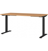 Sitz-Steh-Schreibtisch JET, elektrisch höhenverstellbar, 72-120cm (H), 160x80cm (BxT), rechteckig, grandson-eiche / schwarz