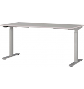 Sitz-Steh-Schreibtisch JET, elektrisch höhenverstellbar, 72-120cm (H), 160x80cm (BxT), rechteckig, kaschmir / silber