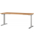 Sitz-Steh-Schreibtisch JET, elektrisch höhenverstellbar, 72-120cm (H), 180x80cm (BxT), rechteckig, grandson-eiche / silber