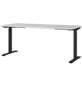 Sitz-Steh-Schreibtisch JET, elektrisch höhenverstellbar, 72-120cm (H), 180x80cm (BxT), rechteckig, lichtgrau / schwarz