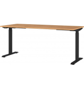 Sitz-Steh-Schreibtisch JET, elektrisch höhenverstellbar, 72-120cm (H), 180x80cm (BxT), rechteckig, grandson-eiche / schwarz