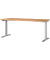 Sitz-Steh-Schreibtisch JET, elektrisch höhenverstellbar, 72-120cm (H), 180x80cm (BxT), rechteckig, navarra-eiche / silber