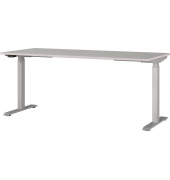 Sitz-Steh-Schreibtisch JET, elektrisch höhenverstellbar, 72-120cm (H), 180x80cm (BxT), rechteckig, kaschmir / silber