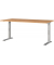 Schreibtisch DOWNEY, manuell höhenverstellbar, 68-91cm (H), 160x80cm (BxT), rechteckig, grandson-eiche / silber
