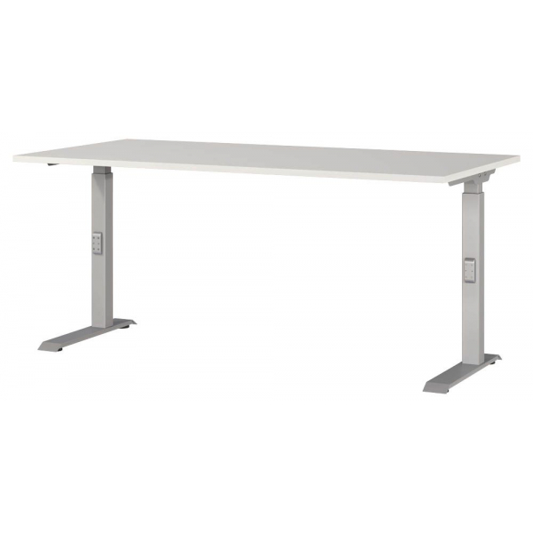 4005949791596 - Schreibtisch DOWNEY 7911-583 manuell höhenverstellbar 68-91cm (H) 160x80cm (BxT) rechteckig lichtgrau silber 400594979159 4005949791596 - Schreibtisch DOWNEY 7911-583 manuell höhenverstellbar 68-91cm (H) 160x80cm (BxT) rechteckig lichtgrau silber 400594979159