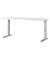 Schreibtisch DOWNEY, manuell höhenverstellbar, 68-91cm (H), 160x80cm (BxT), rechteckig, weiß / silber