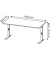 Schreibtisch DOWNEY, manuell höhenverstellbar, 68-91cm (H), 160x80cm (BxT), rechteckig, weiß / silber