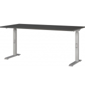 Schreibtisch DOWNEY, manuell höhenverstellbar, 68-91cm (H), 160x80cm (BxT), rechteckig, graphit / silber