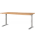 Schreibtisch DOWNEY, manuell höhenverstellbar, 68-91cm (H), 160x80cm (BxT), rechteckig, navarra-eiche / silber