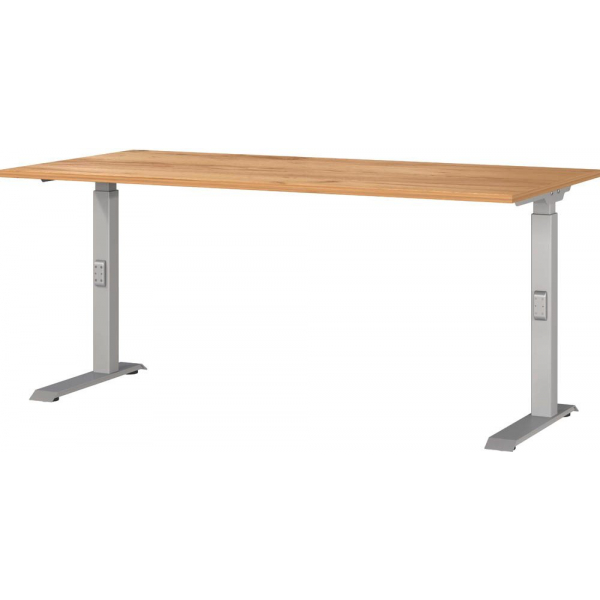 4005949791633 - Schreibtisch DOWNEY 7911-641 manuell höhenverstellbar 160x80cm (BxT) rechteckig navarra-eiche Silber 4005949791633 GERMAN 4005949791633 - Schreibtisch DOWNEY 7911-641 manuell höhenverstellbar 160x80cm (BxT) rechteckig navarra-eiche Silber 4005949791633 GERMAN