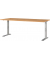 Schreibtisch DOWNEY, manuell höhenverstellbar, 68-91cm (H), 180x80cm (BxT), rechteckig, grandson-eiche / silber