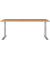 Schreibtisch DOWNEY, manuell höhenverstellbar, 68-91cm (H), 180x80cm (BxT), rechteckig, grandson-eiche / silber