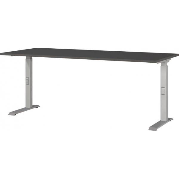 4005949791732 - Schreibtisch DOWNEY 7912-640 manuell höhenverstellbar 68-91cm (H) 180x80cm (BxT) rechteckig graphit Silber 4005949791732 4005949791732 - Schreibtisch DOWNEY 7912-640 manuell höhenverstellbar 68-91cm (H) 180x80cm (BxT) rechteckig graphit Silber 4005949791732