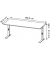 Schreibtisch DOWNEY, manuell höhenverstellbar, 68-91cm (H), 180x80cm (BxT), rechteckig, graphit / silber