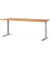 Schreibtisch DOWNEY, manuell höhenverstellbar, 68-91cm (H), 180x80cm (BxT), rechteckig, navarra-eiche / silber