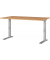 Schreibtisch DOWNEY, manuell höhenverstellbar, 68-91cm (H), 140x80cm (BxT), rechteckig, grandson-eiche / silber