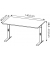 Schreibtisch DOWNEY, manuell höhenverstellbar, 68-91cm (H), 140x80cm (BxT), rechteckig, grandson-eiche / silber