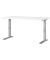 Schreibtisch DOWNEY, manuell höhenverstellbar, 68-91cm (H), 140x80cm (BxT), rechteckig, weiß / silber