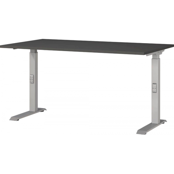 4005949791848 - Schreibtisch DOWNEY 7904-640 manuell höhenverstellbar 68-91cm (H) 140x80cm (BxT) rechteckig graphit Silber 4005949791848 4005949791848 - Schreibtisch DOWNEY 7904-640 manuell höhenverstellbar 68-91cm (H) 140x80cm (BxT) rechteckig graphit Silber 4005949791848