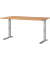 Schreibtisch DOWNEY, manuell höhenverstellbar, 68-91cm (H), 140x80cm (BxT), rechteckig, navarra-eiche / silber