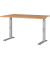 Schreibtisch DOWNEY, manuell höhenverstellbar, 68-91cm (H), 120x80cm (BxT), rechteckig, grandson-eiche / silber