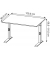 Schreibtisch DOWNEY, manuell höhenverstellbar, 68-91cm (H), 120x80cm (BxT), rechteckig, weiß / silber
