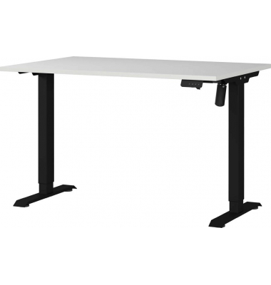 Sitz-Steh-Schreibtisch Profi 3.0, elektrisch höhenverstellbar, 71-119cm (H), 120x80cm (BxT), rechteckig, lichtgrau / schwarz