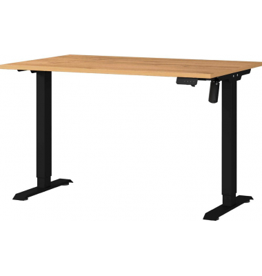 Sitz-Steh-Schreibtisch Profi 3.0, elektrisch höhenverstellbar, 71-119cm (H), 120x80cm (BxT), rechteckig, grandson-eiche / schwar