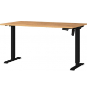 Sitz-Steh-Schreibtisch Profi 3.0, elektrisch höhenverstellbar, 71-119cm (H), 140x80cm (BxT), rechteckig, grandson-eiche / schwarz