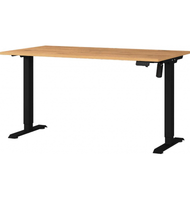 Sitz-Steh-Schreibtisch Profi 3.0, elektrisch höhenverstellbar, 71-119cm (H), 140x80cm (BxT), rechteckig, grandson-eiche / schwar